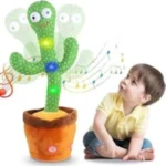 Dancing Cactus Plush Toy USB Charging,Sing 120pcs Songs,Recording,Repeats What You say and emit Colored Lights,Gifts (Talking Cactus)