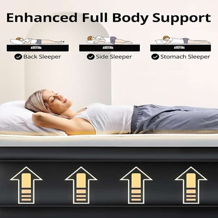 Air Mattress with Built-in Pump Raised for Guests Home, 18" Blow Up Mattress Self Inflatable Mattress in 2 Mins Portable Foldable Anywhere Air Bed with Carrying Bag Colchones Inflables - Image 3
