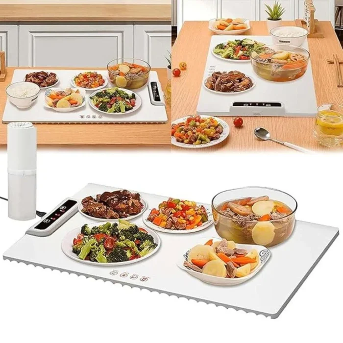 Electric Warming Tray, Full Surface Heating, Rollable & Portable, Premium Silicone Nano-Material, 3 Temperature Settings, Auto Shut-Off – Versatile Food Warmer for Gatherings, Parties - Image 1