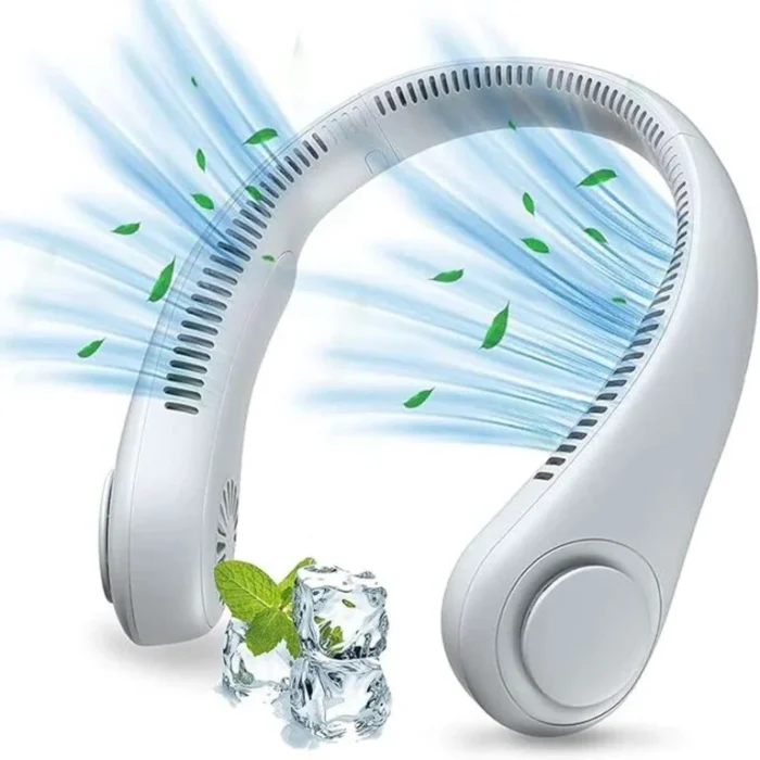Portable Neck Fan, Rechargeable Cooling Fan with 3 Speeds, Hands-Free Personal Bladeless USB Fan with Strong Airflow, Neck Wearable Cooling for Travel, Outdoor, Kitchen, Office (Multi) - Image 1