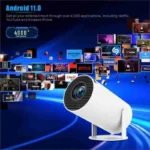 Android Projector And Speakers Portable Mini Projector, 4K 1080P Full HD Projector, Support Video Projector, WiFi 5G BT 5.0, Cinema Projector 180° Can Be Rotated, Android 11, Compatible with TV Stick/Windows/iOS/Android - Image 2