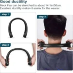 Portable Neck Fan, Rechargeable Cooling Fan with 3 Speeds, Hands-Free Personal Bladeless USB Fan with Strong Airflow, Neck Wearable Cooling for Travel, Outdoor, Kitchen, Office (Multi) - Image 3